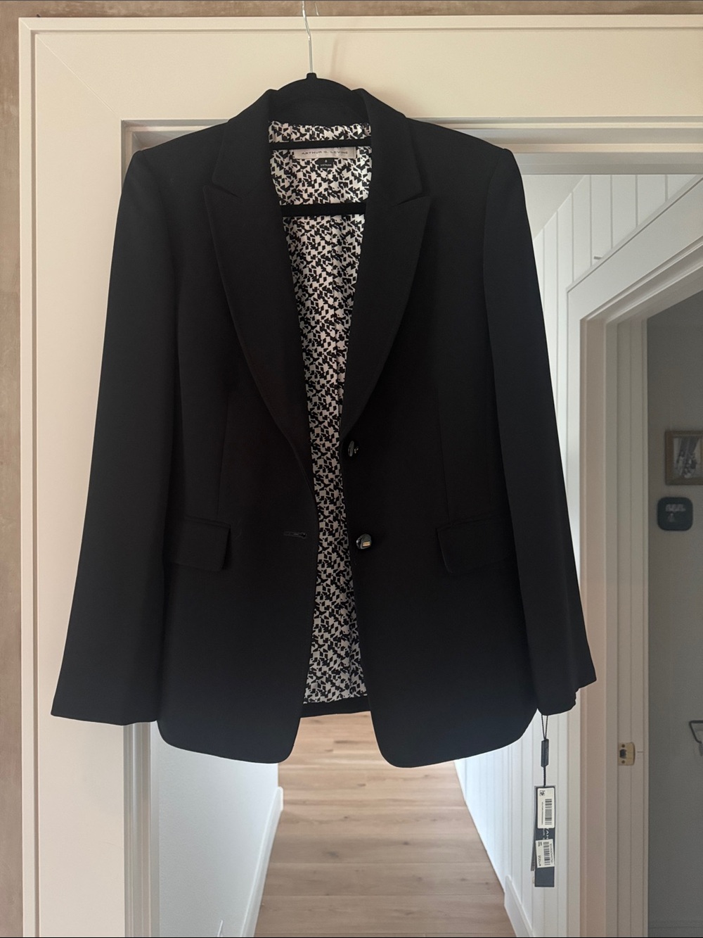 Tahari Black Blazer with Printed Lining